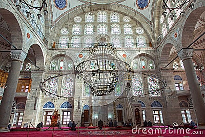 Interior of Mihrimah Sultan Mosque Editorial Stock Photo