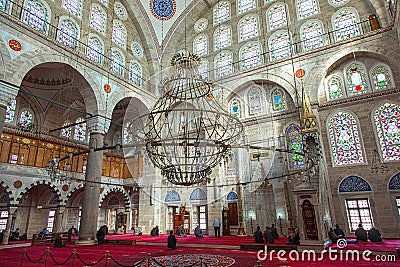 Interior of Mihrimah Sultan Mosque Editorial Stock Photo