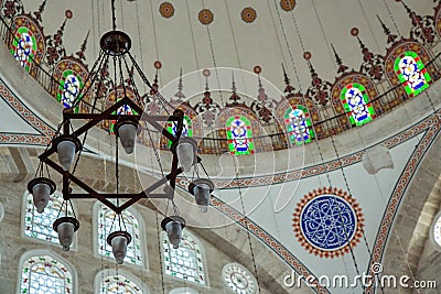 Interior of Mihrimah Sultan Mosque in Istanbul Editorial Stock Photo