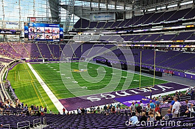 Interior of Minnesota Vikings US Bank Stadium in Minneapolis Editorial Stock Photo