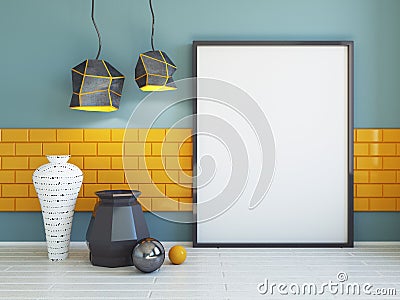 Interior mockup 3d Cartoon Illustration