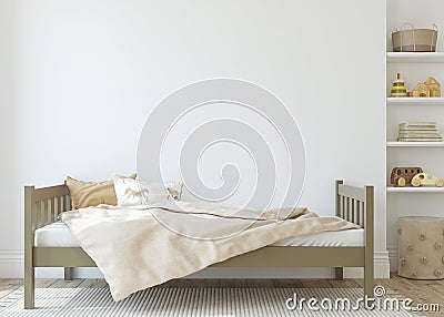 Interior mockup. Toddler room. 3d render Stock Photo