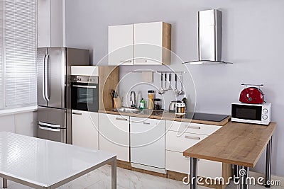 Interior Of A Model Kitchen Stock Photo