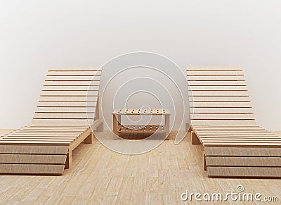 Interior modern beach chair design for rest in 3D render image Stock Photo