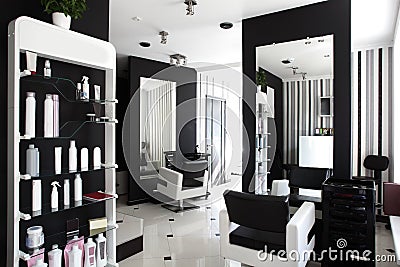 Interior of modern beauty salon Stock Photo