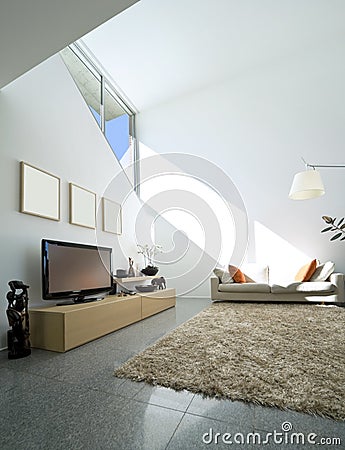 interior modern brick house Stock Photo