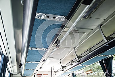 Interior of a modern bus Stock Photo