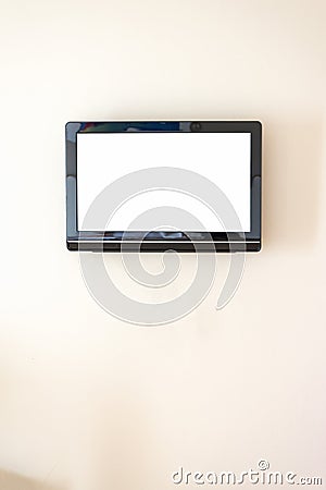 Interior modern design concept : flat white blank wide screen lc Stock Photo