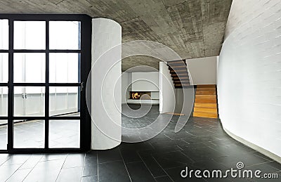 Interior modern empty villa Stock Photo