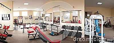 Interior of modern gym Stock Photo