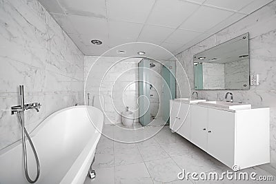 Interior of modern toilet in european style Stock Photo