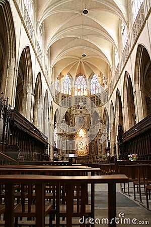 Interior of monastery in Alcobaca, Portugal Editorial Stock Photo