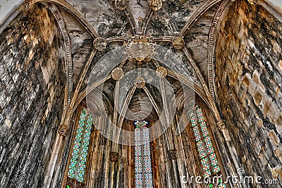 Interior of monastery of Batalha in Portugal Editorial Stock Photo