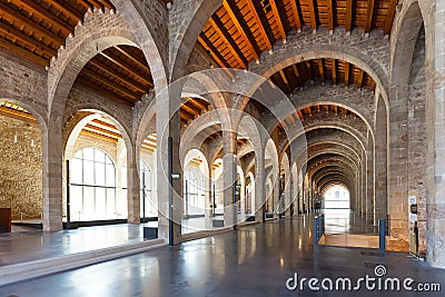 Interior of Museu Maritim de Barcelona Editorial Stock Photo