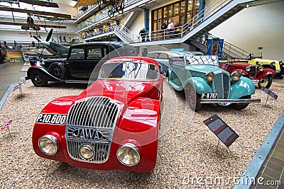 Interior of National Technical Museum in Prague. For over a hundred years extensive co Editorial Stock Photo