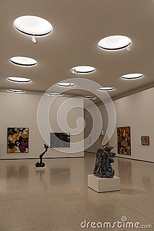 Interior of new contemporary art museum at Staedel museum in Frankfurt Germany Editorial Stock Photo