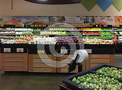 Interior of nice organic produce for sale at store Editorial Stock Photo