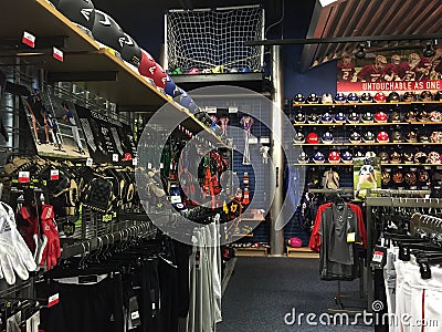 Interior of a nice sports goods store Editorial Stock Photo