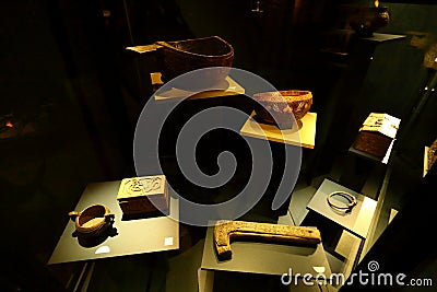 Interior of Norwegian folk dress museum Editorial Stock Photo