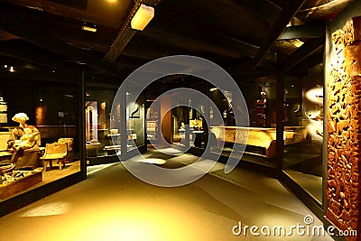 Interior of Norwegian folk dress museum Editorial Stock Photo