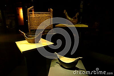 Interior of Norwegian folk dress museum Editorial Stock Photo