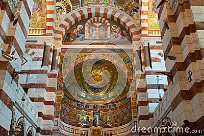 Interior of Notre-Dame de la Garde Editorial Stock Photo