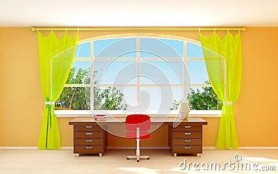 Interior office with window Stock Photo