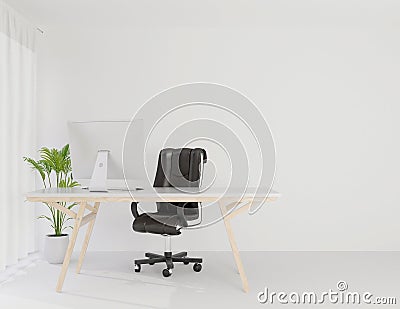 Interior office working room mock up copy space ,3d rendering Stock Photo