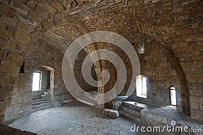 Interior of old castle in Saida, Lebanon Stock Photo