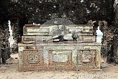 Interior of the Old Church at Dhanushkodi Editorial Stock Photo