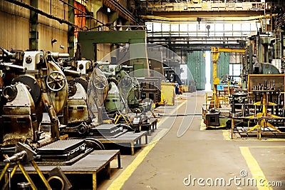 Interior of an old factory Stock Photo