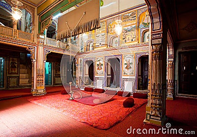 Interior of old mansion room belongs to rich indian family Editorial Stock Photo