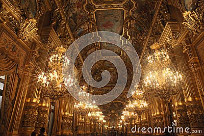 Interior of Opera Garnier in Paris Stock Photo