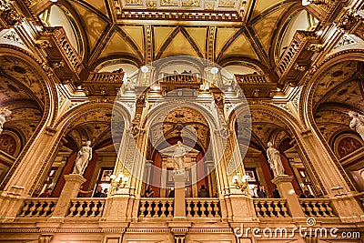 Interior of Opera state house, Vienna Editorial Stock Photo