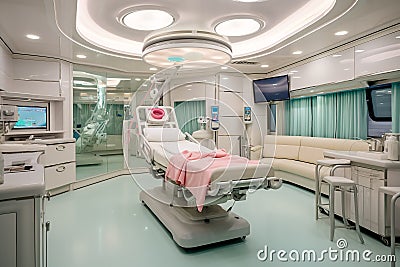 Interior of operating room in modern clinic Stock Photo