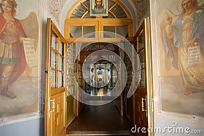 Interior Orthodox Church of the Mother of God `Joy of All who sorrow`, Bolshaya Ordynka, Moscow, Russia Editorial Stock Photo