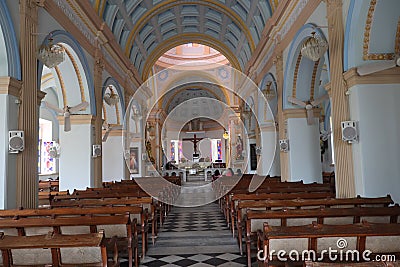 Interior of Our Lady of Angels Church in Puducherry, India Editorial Stock Photo