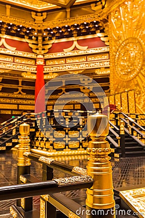 Interior of pagoda in Luoyang City National Heritage Park - China Editorial Stock Photo