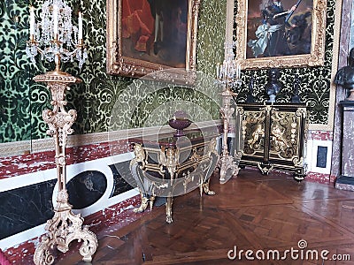 Interior of the palace of Versailles, France. Editorial Stock Photo