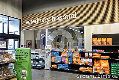 Interior of a Petco branded pet store. Editorial Stock Photo