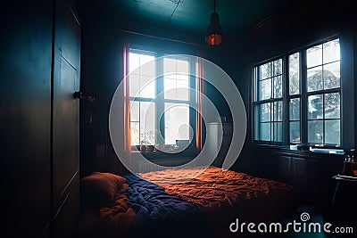 interior photo of bedroom in day Stock Photo