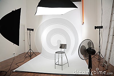 Interior of photographic studio Stock Photo