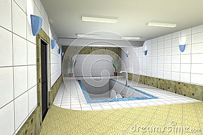 Interior with pool Stock Photo