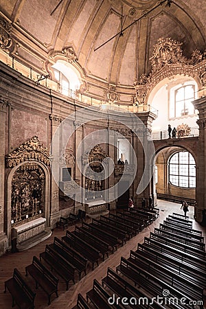 Interior of Portuguese Church in Porto Stock Photo