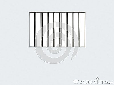 The interior of the prison cell, barred window Stock Photo