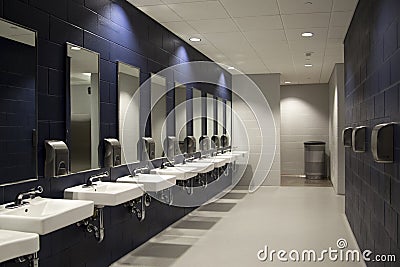 Interior of public restroom Stock Photo