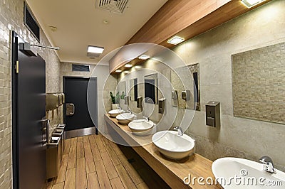 Interior of a public restroom Stock Photo