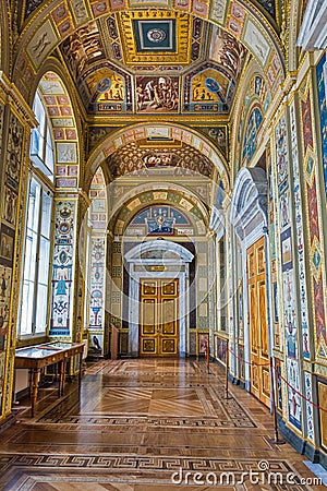 Interior Raphael loggias, State Hermitage Museum Editorial Stock Photo