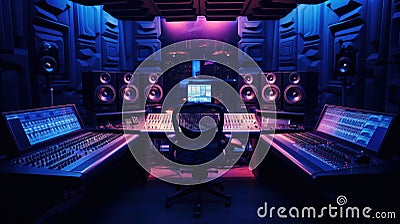 Interior of Recording Studio Control Room Stock Photo