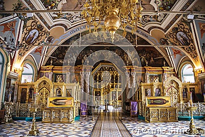 The Interior of the Refectory Church, the Trinity-Sergius Lavra, Sergiev Posad, Editorial Stock Photo